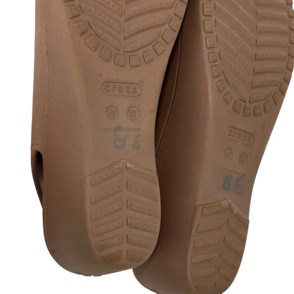Crocs Womens Brown Open Toe Wedge Slingback Sandals Size 10 - Picture 5 of 13